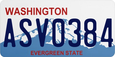 WA license plate ASV0384