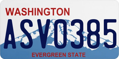 WA license plate ASV0385