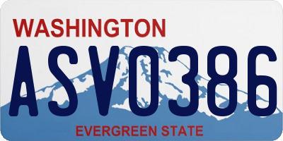 WA license plate ASV0386