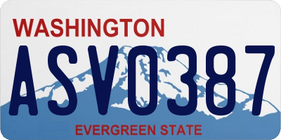 WA license plate ASV0387