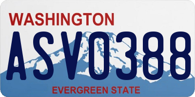 WA license plate ASV0388