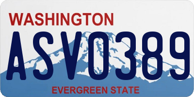 WA license plate ASV0389