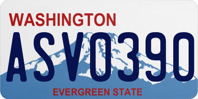 WA license plate ASV0390
