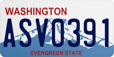 WA license plate ASV0391