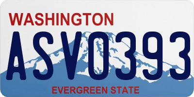 WA license plate ASV0393