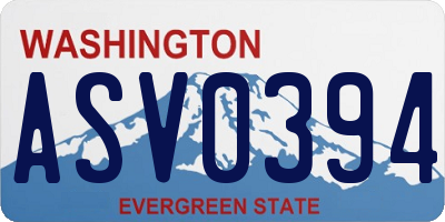 WA license plate ASV0394
