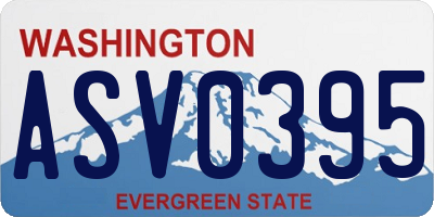 WA license plate ASV0395