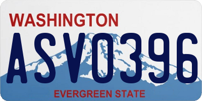 WA license plate ASV0396