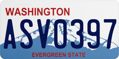 WA license plate ASV0397