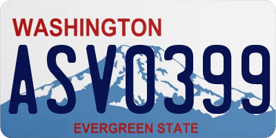 WA license plate ASV0399