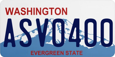 WA license plate ASV0400