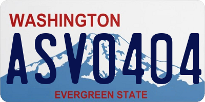 WA license plate ASV0404