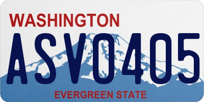 WA license plate ASV0405