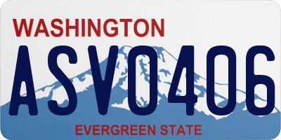 WA license plate ASV0406