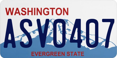 WA license plate ASV0407