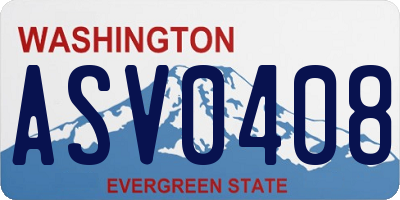 WA license plate ASV0408