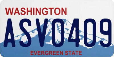 WA license plate ASV0409