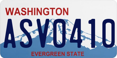 WA license plate ASV0410