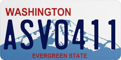 WA license plate ASV0411