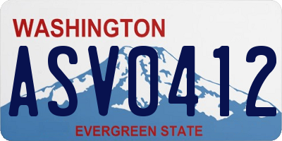 WA license plate ASV0412