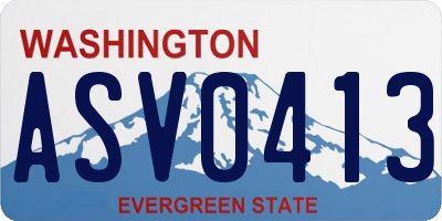 WA license plate ASV0413