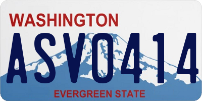 WA license plate ASV0414