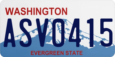 WA license plate ASV0415