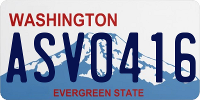 WA license plate ASV0416