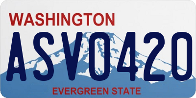 WA license plate ASV0420