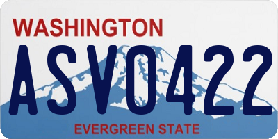 WA license plate ASV0422