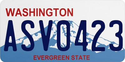 WA license plate ASV0423