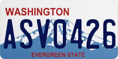 WA license plate ASV0426