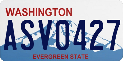 WA license plate ASV0427