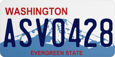 WA license plate ASV0428