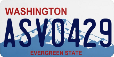 WA license plate ASV0429
