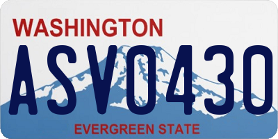 WA license plate ASV0430