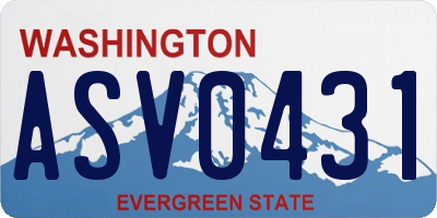 WA license plate ASV0431