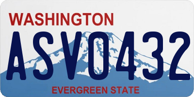 WA license plate ASV0432