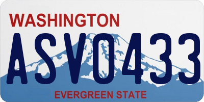WA license plate ASV0433