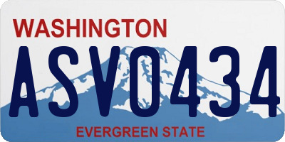 WA license plate ASV0434