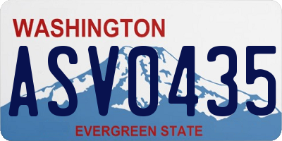 WA license plate ASV0435