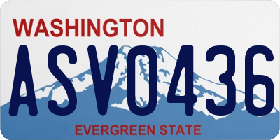 WA license plate ASV0436