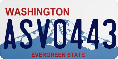 WA license plate ASV0443