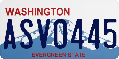 WA license plate ASV0445