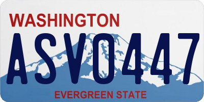 WA license plate ASV0447