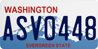 WA license plate ASV0448