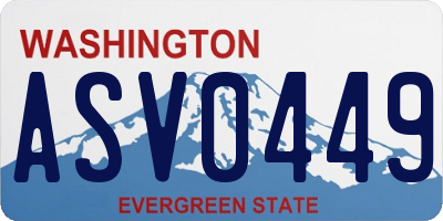 WA license plate ASV0449