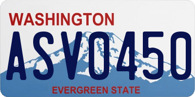 WA license plate ASV0450