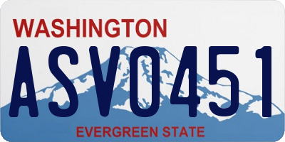 WA license plate ASV0451