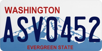 WA license plate ASV0452